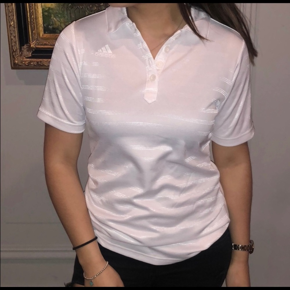 Adidas white golf or tennis tee shirt size XS